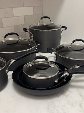 12-Piece Simply & Cooking Calphalon Nonstick Pot & Pan Cookware Set - LIKE NEW
